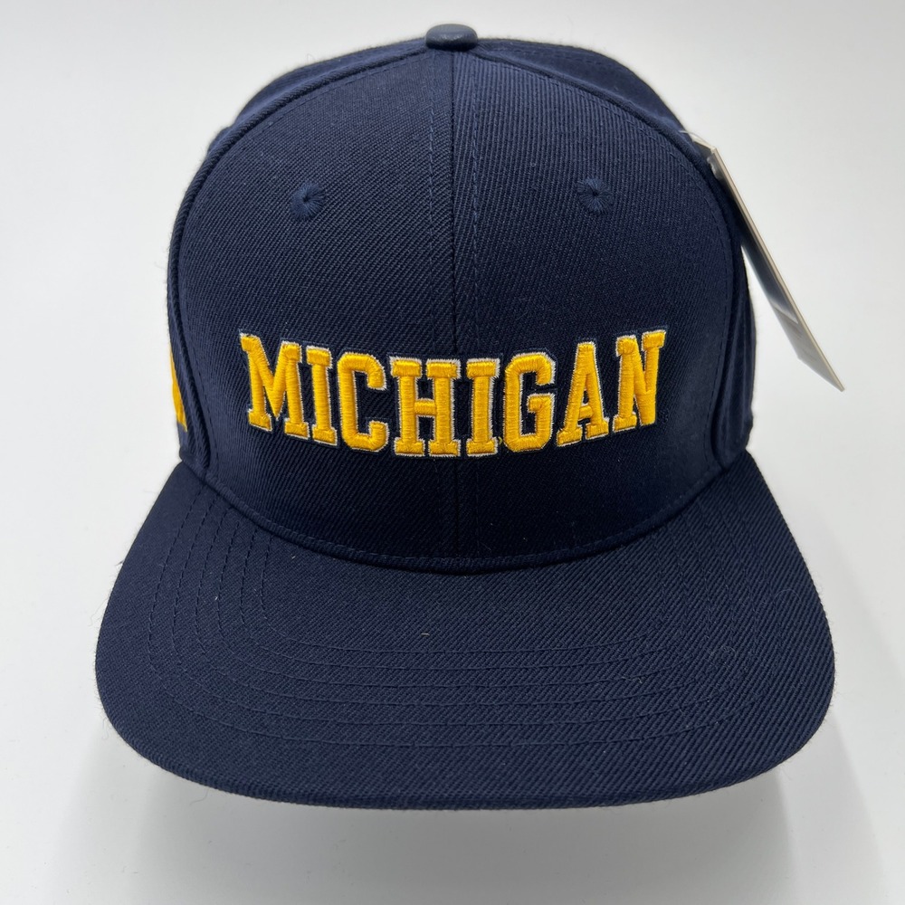 Michigan Wolverines Pro Standard Hat Navy Adjustable Cap Wool Acrylic Leather